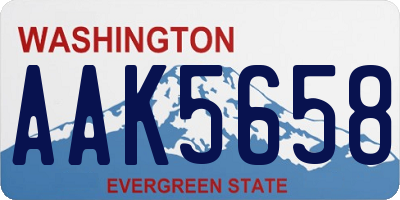 WA license plate AAK5658