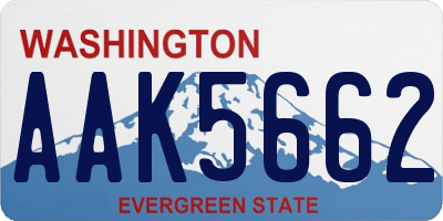 WA license plate AAK5662