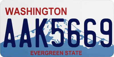 WA license plate AAK5669