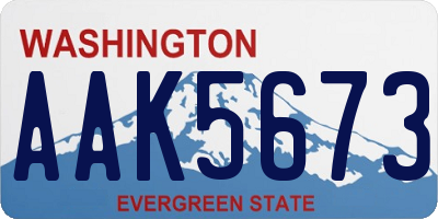 WA license plate AAK5673