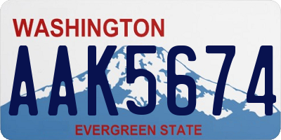 WA license plate AAK5674