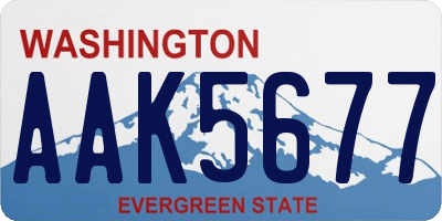 WA license plate AAK5677