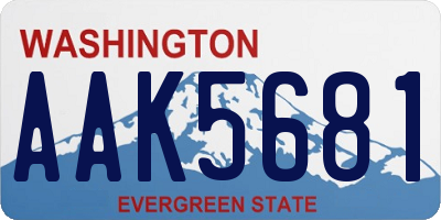 WA license plate AAK5681