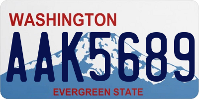 WA license plate AAK5689