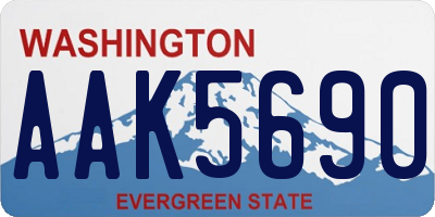 WA license plate AAK5690