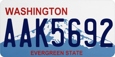WA license plate AAK5692