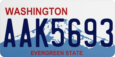 WA license plate AAK5693