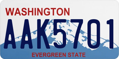 WA license plate AAK5701