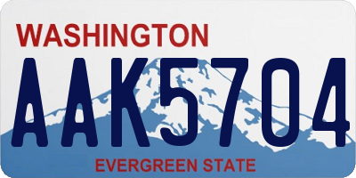 WA license plate AAK5704