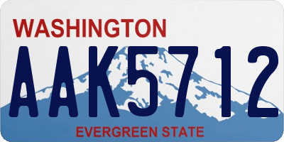 WA license plate AAK5712