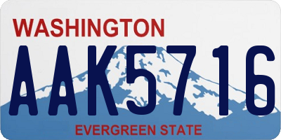 WA license plate AAK5716