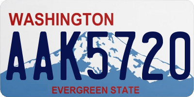 WA license plate AAK5720