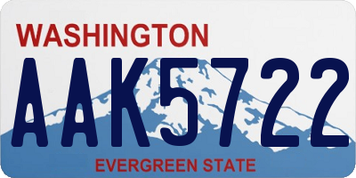 WA license plate AAK5722