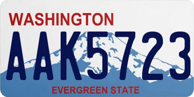 WA license plate AAK5723
