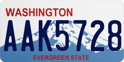 WA license plate AAK5728
