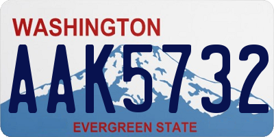 WA license plate AAK5732