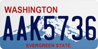 WA license plate AAK5736
