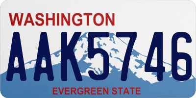 WA license plate AAK5746