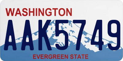 WA license plate AAK5749
