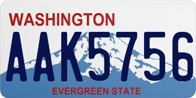 WA license plate AAK5756
