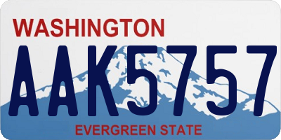 WA license plate AAK5757