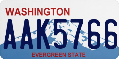 WA license plate AAK5766