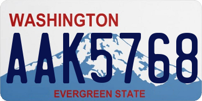 WA license plate AAK5768