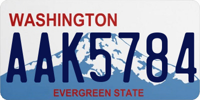 WA license plate AAK5784