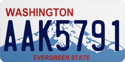 WA license plate AAK5791