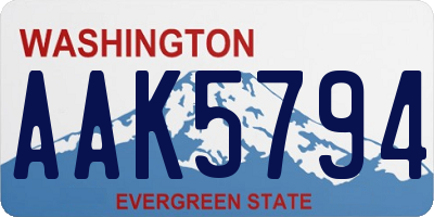 WA license plate AAK5794
