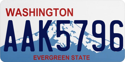 WA license plate AAK5796