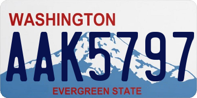WA license plate AAK5797