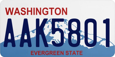 WA license plate AAK5801