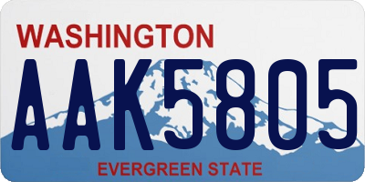 WA license plate AAK5805