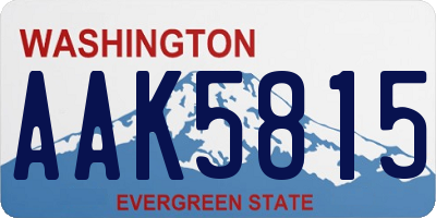 WA license plate AAK5815