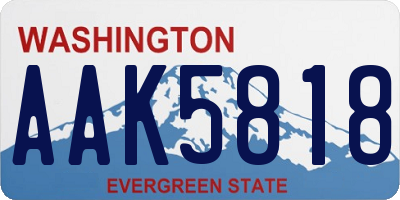 WA license plate AAK5818