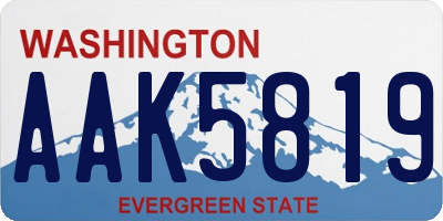 WA license plate AAK5819