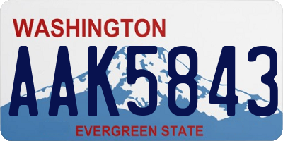 WA license plate AAK5843