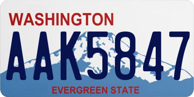 WA license plate AAK5847