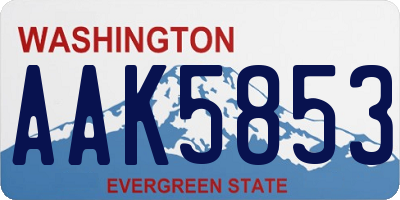 WA license plate AAK5853
