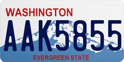 WA license plate AAK5855