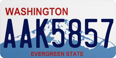 WA license plate AAK5857