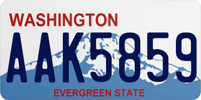 WA license plate AAK5859