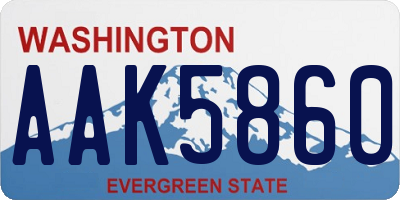 WA license plate AAK5860