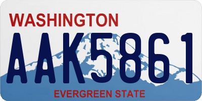 WA license plate AAK5861