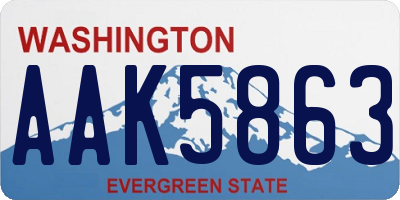 WA license plate AAK5863