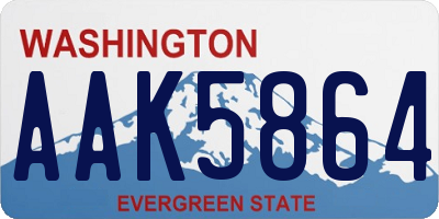WA license plate AAK5864