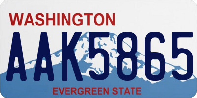 WA license plate AAK5865