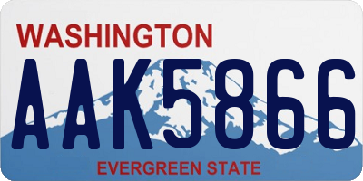 WA license plate AAK5866