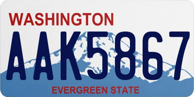 WA license plate AAK5867